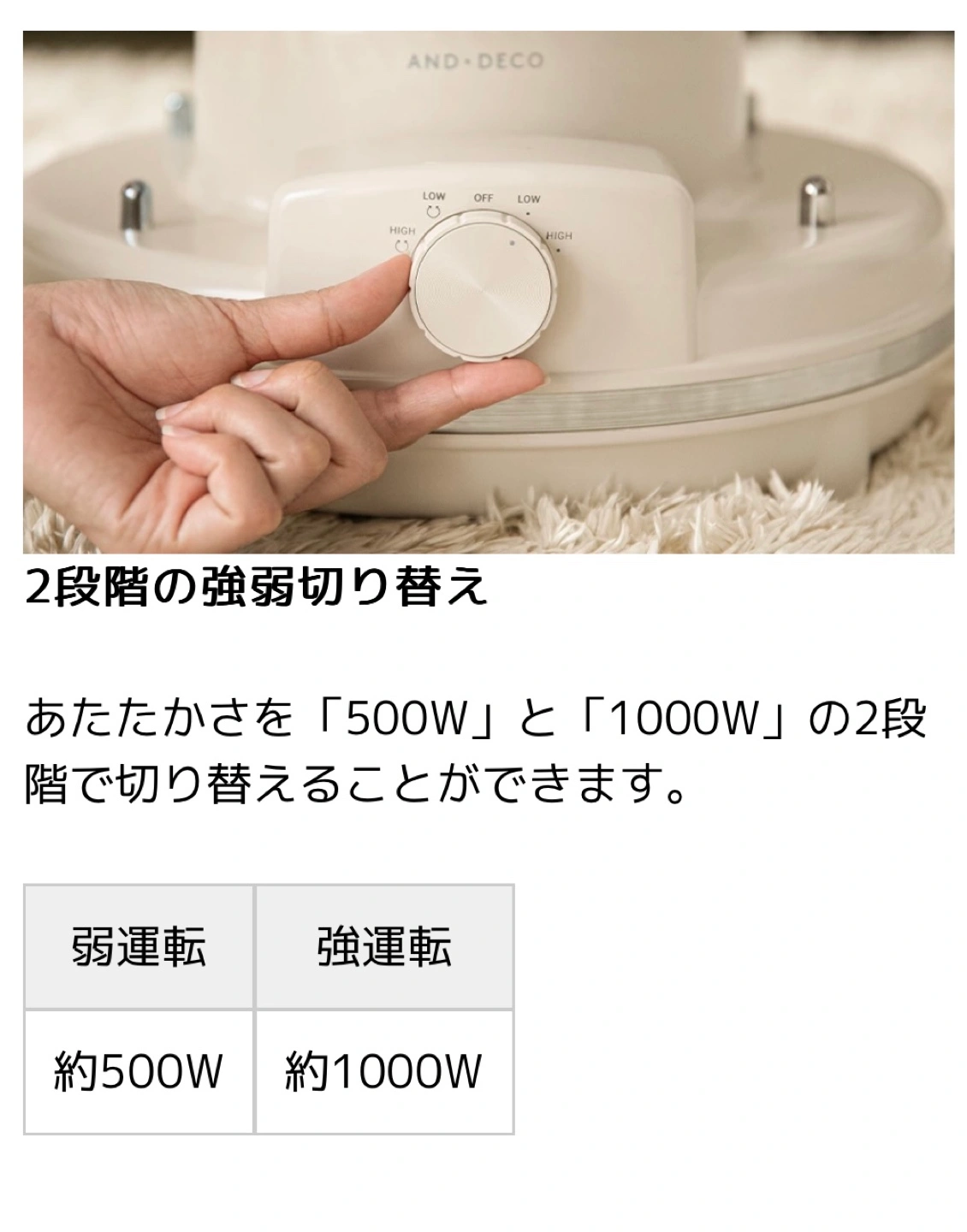 早い者勝ち❗️AND DECO 電気ヒーター 円筒形の写真4枚目