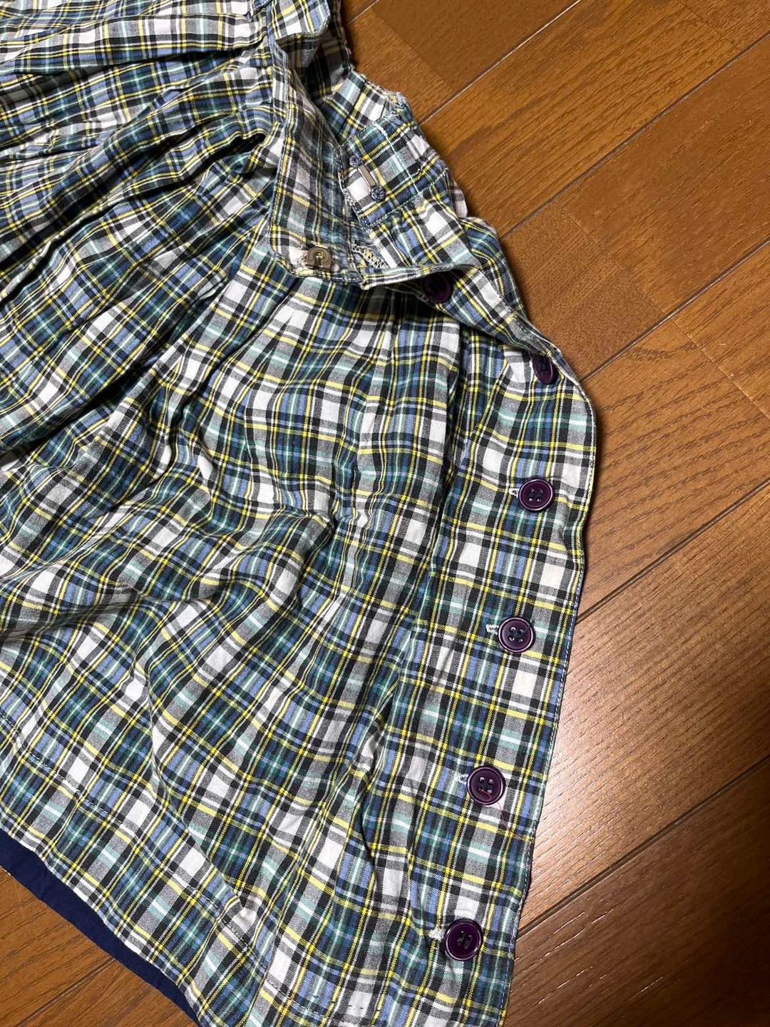 女児130-140サイズ 紺チェック🟦セットアップの写真6枚目