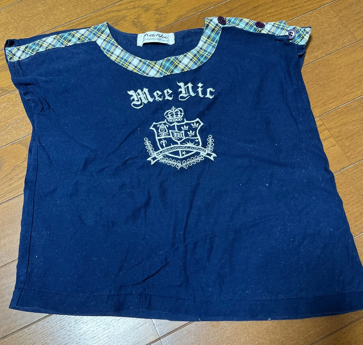女児130-140サイズ 紺チェック🟦セットアップの写真4枚目