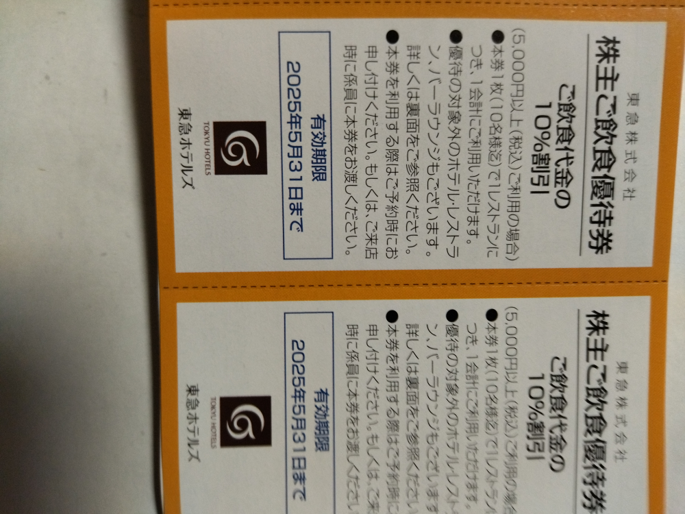 東急株主優待券の写真5枚目
