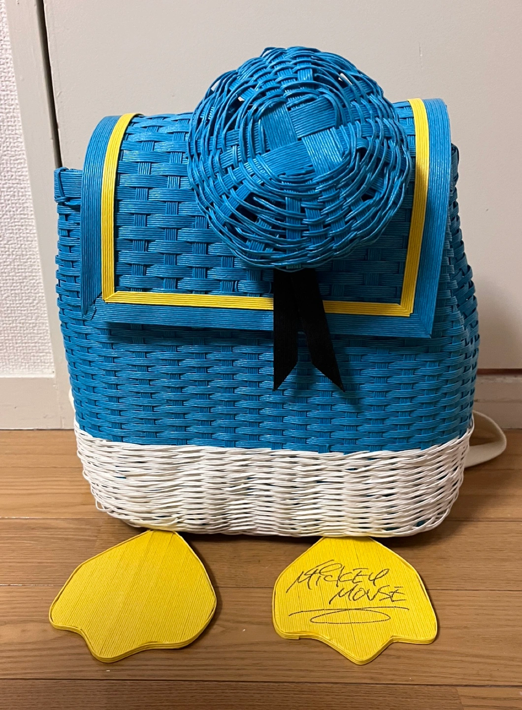 ハンドメイド ディズニー ミッキーサイン入り リュック アヒル 帽子 ドナルド