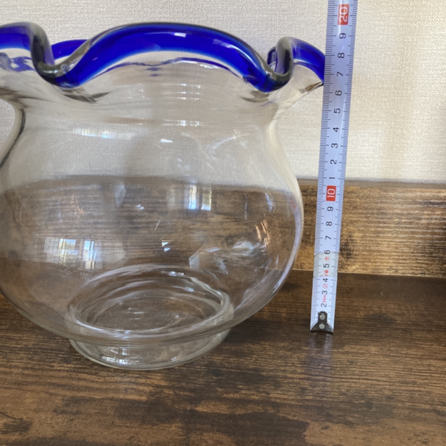 昔ながらの金魚鉢 レトロ金魚鉢 気泡ガラス - キャロット（Karrot）