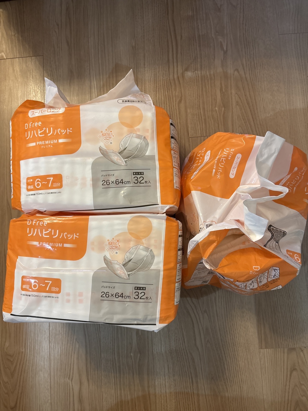 Dfree リハビリパッド　プレミアム 26x64cm 32枚入り