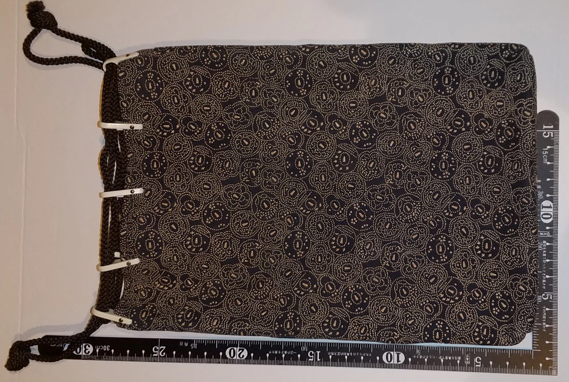 印伝 和柄合切袋大 巾着 約18cm×25cmの写真2枚目