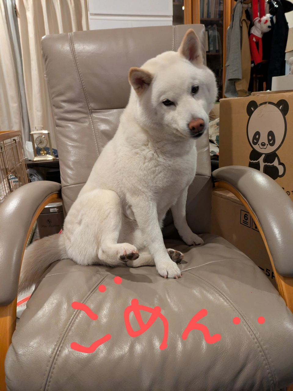 本革リクライニングチェア オットマン付きの写真4枚目