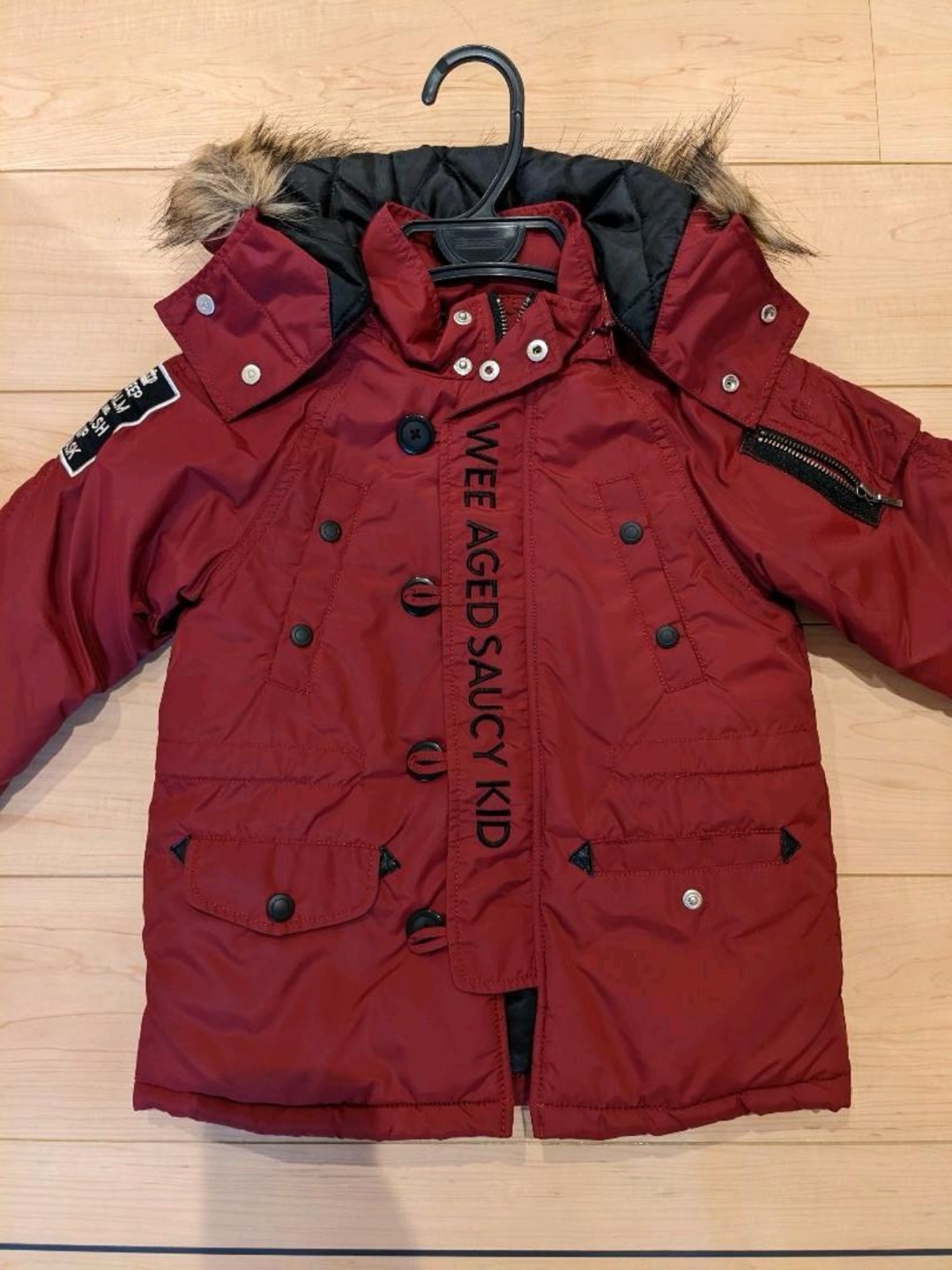 【美品】Wask BeBe 中綿ジャケット　ワインレッド　110