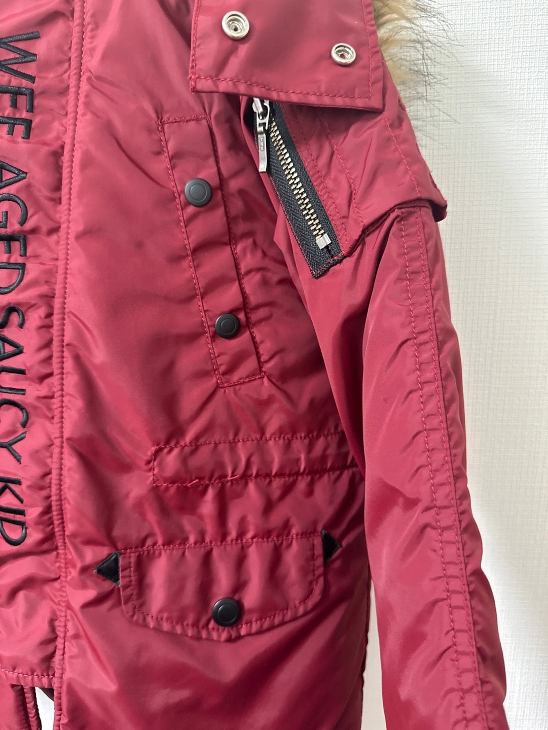 【美品】Wask BeBe 中綿ジャケット ワインレッド 110の写真3枚目