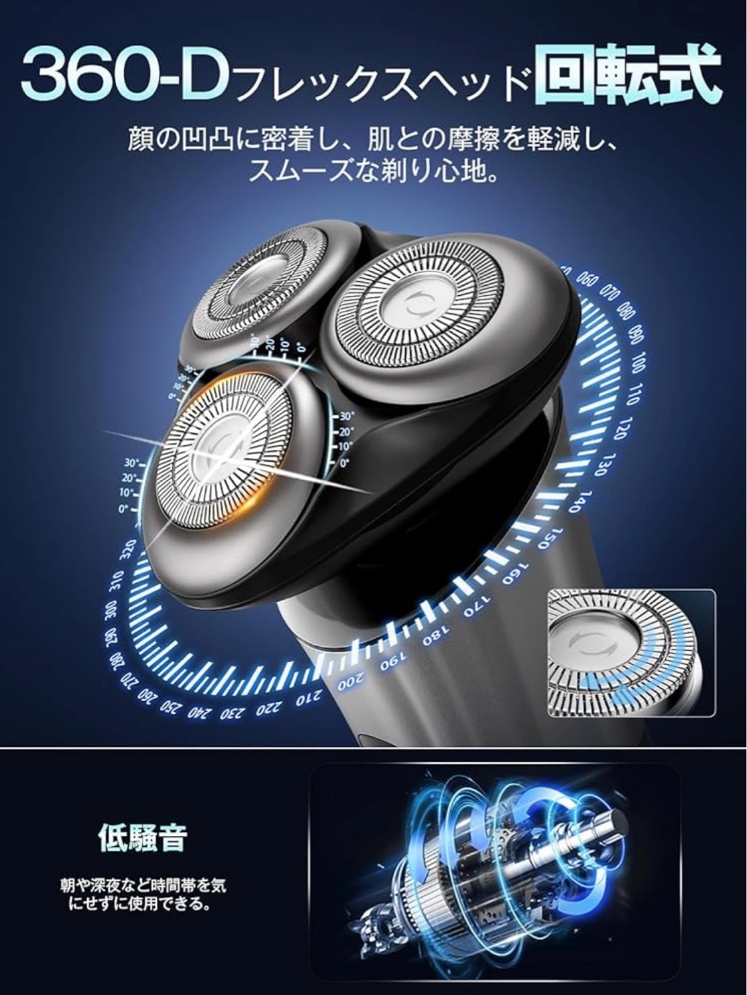 【新品】電動シェーバー メンズ 回転式の写真2枚目