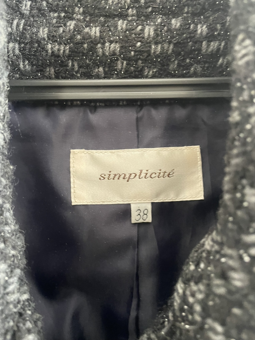 Simplicité ジャガード ラメコート   サイズ38 Mサイズの写真2枚目