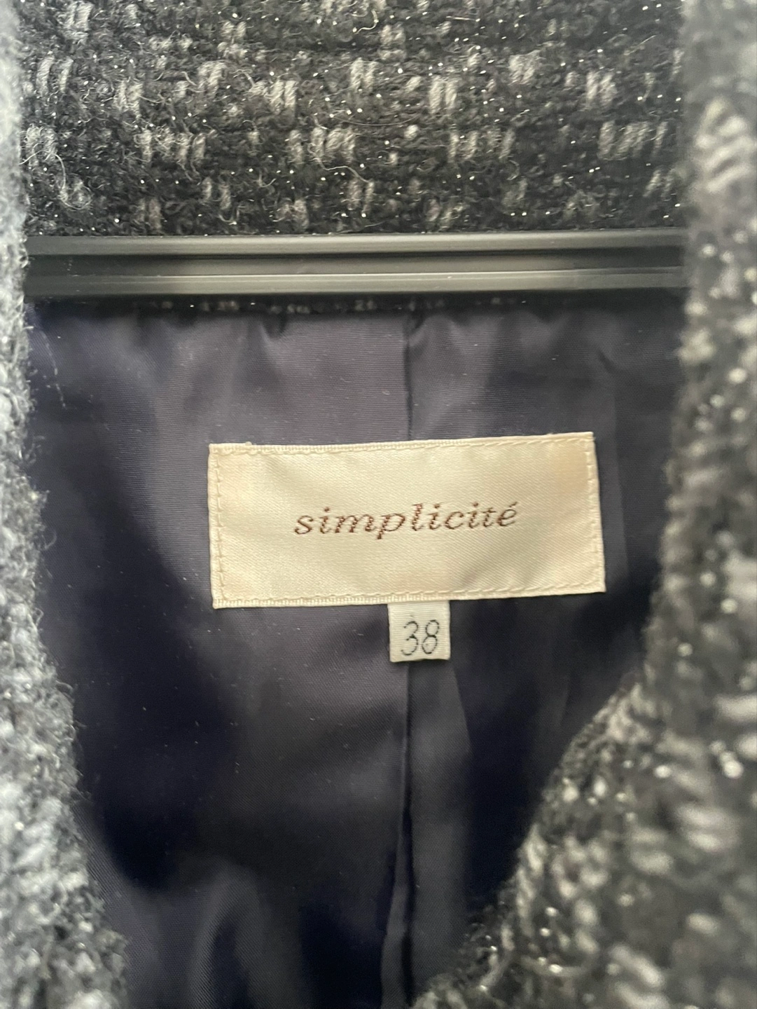 Simplicité ジャガード ラメコート サイズ38 Mサイズの写真2枚目