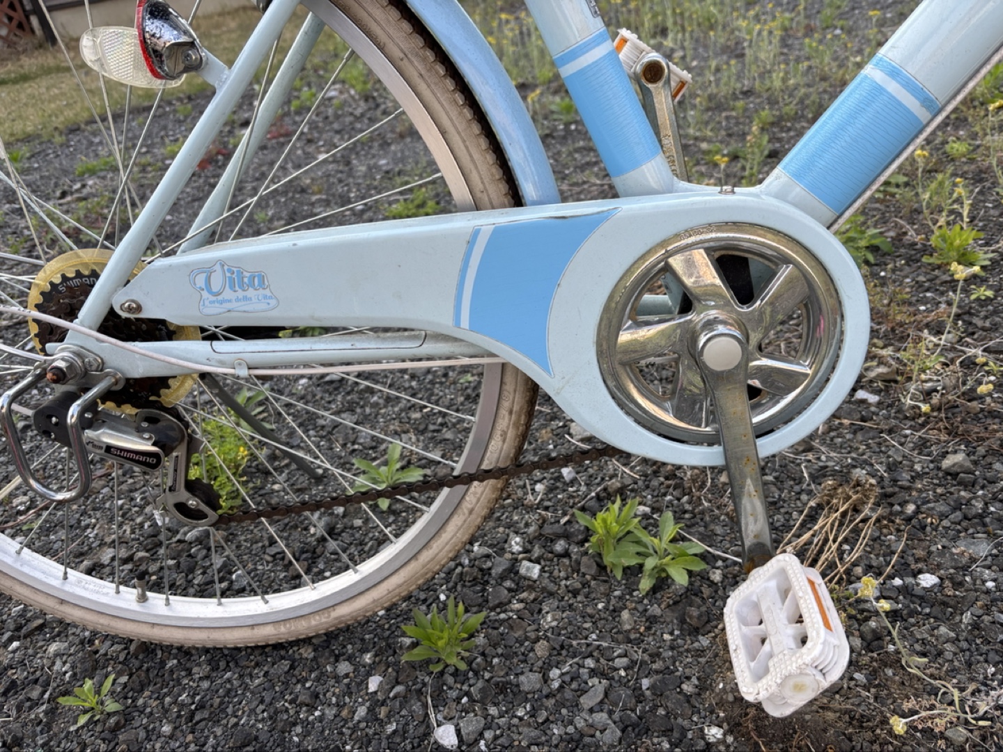 自転車 ギア付き26インチ 水色 定価4万にて購入の写真3枚目