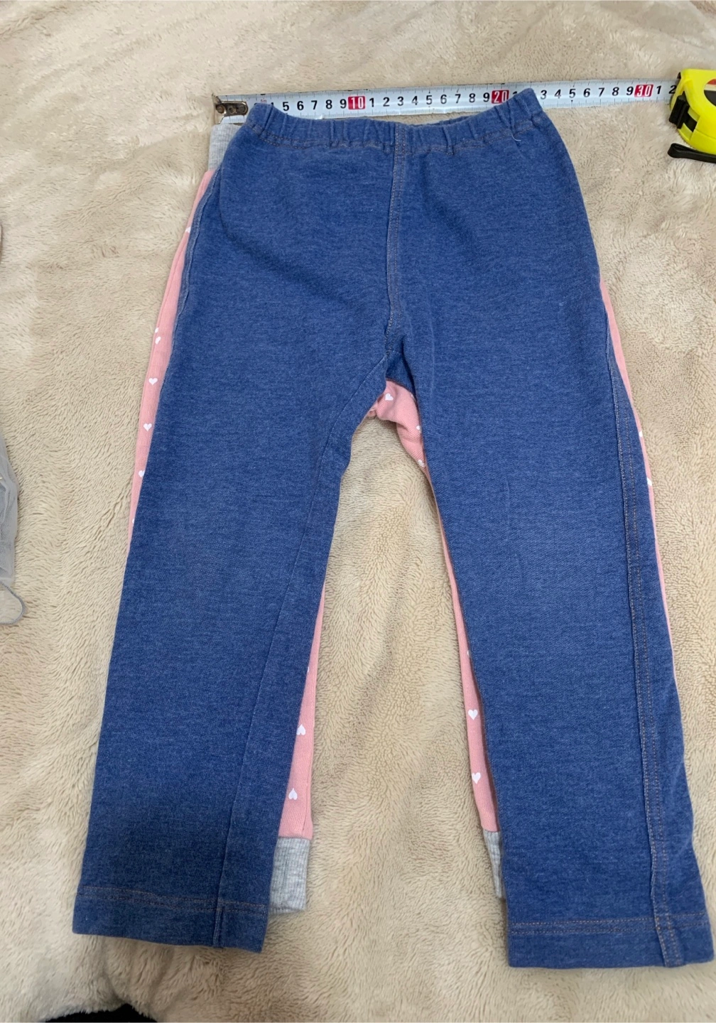 ユニクロ H&M レギンス パンツ 2点セット 90 100 ブルー ピンクの写真2枚目