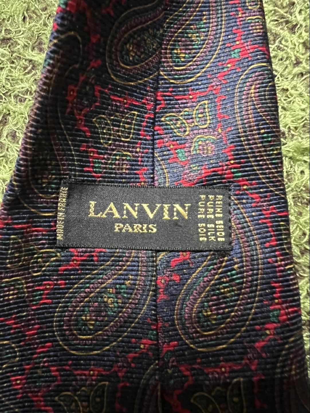 61 未使用　LANVIN ネクタイ ペイズリー柄の写真3枚目