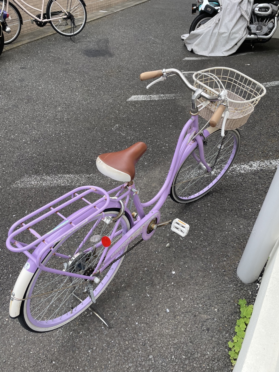 自転車 ラベンダー色２４インチの写真3枚目