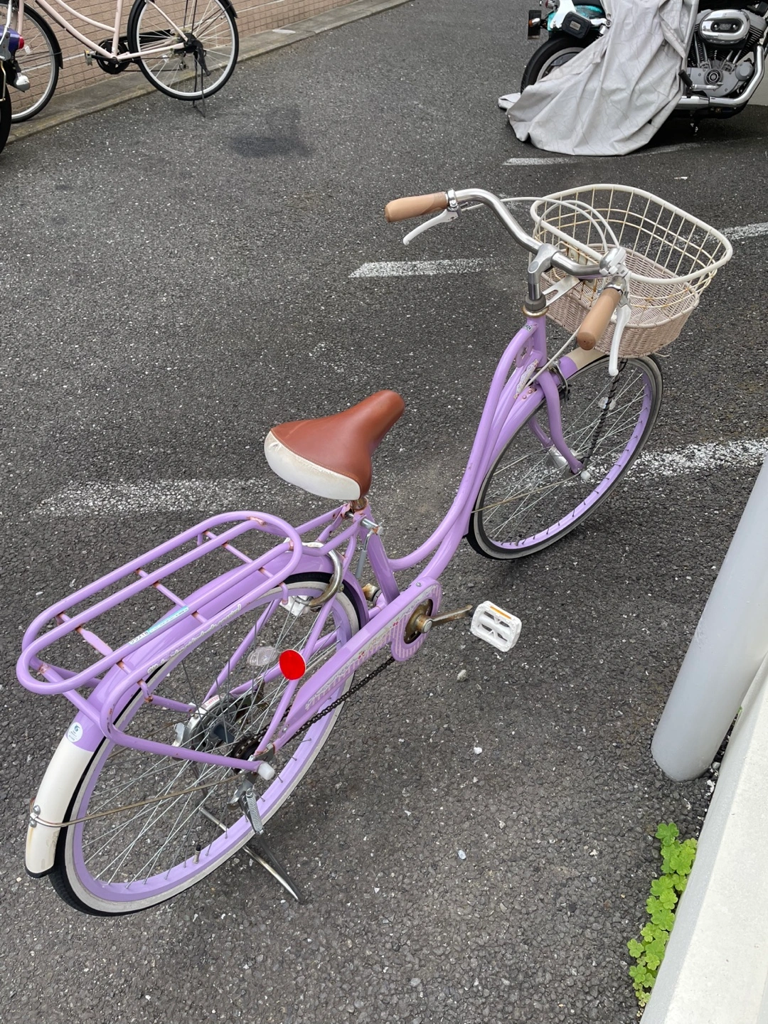 自転車 ラベンダー色24インチの写真3枚目