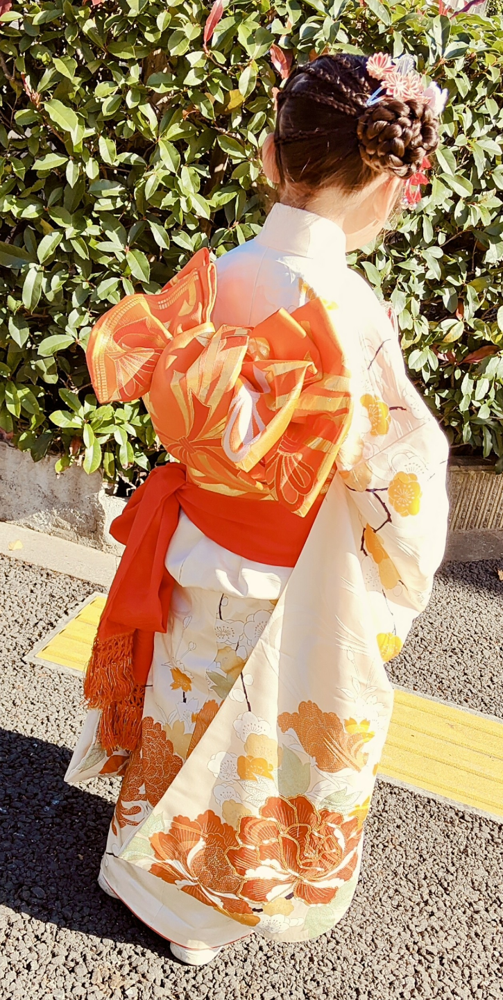 ★七五三着物✼ ７歳用★クリーム色 花柄の写真4枚目
