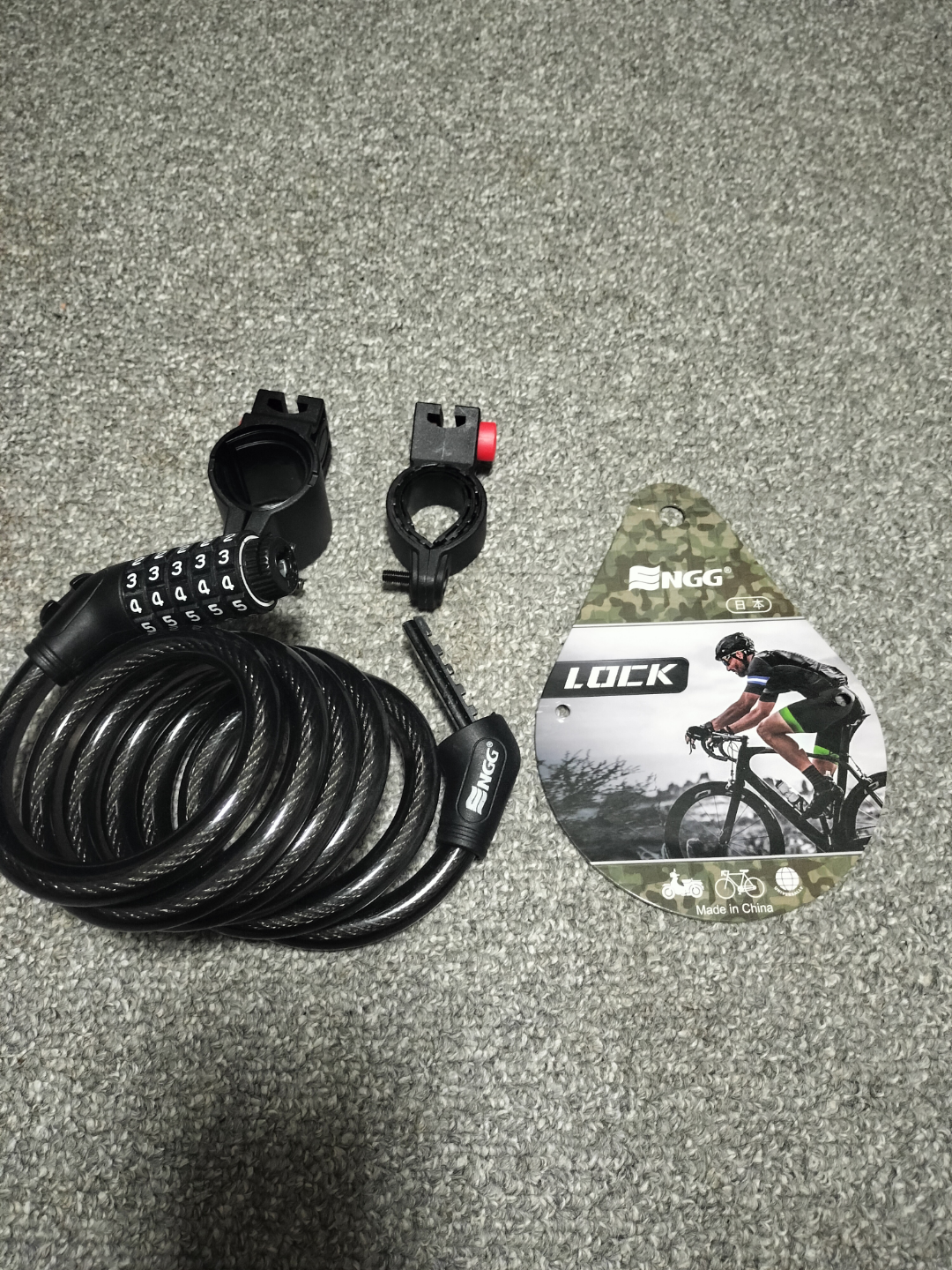 自転車 鍵 バイク ワイヤーロック 長150cm 横断面直径12mm 5桁ダイヤル 鍵式 防盗 (ブラック)の写真3枚目