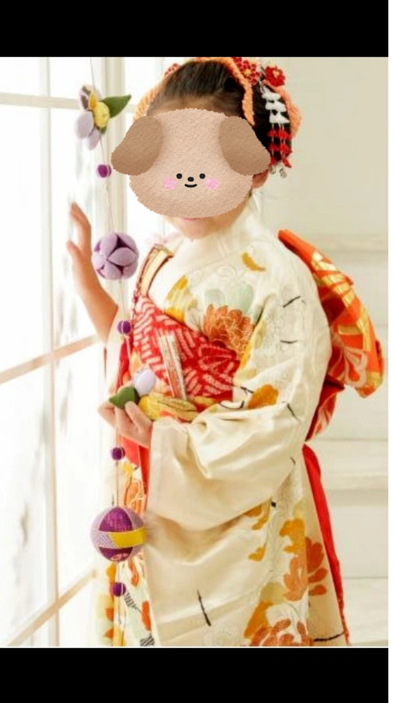★七五三着物✼ 7歳用★クリーム色 花柄の写真2枚目