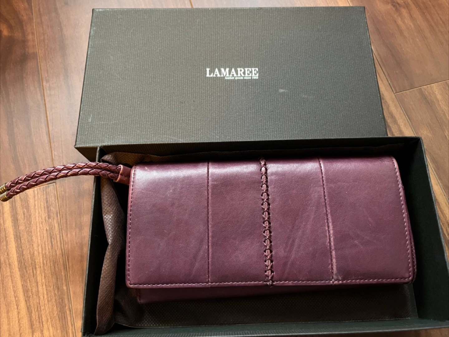 ラマリー 長財布 パープル 箱付き