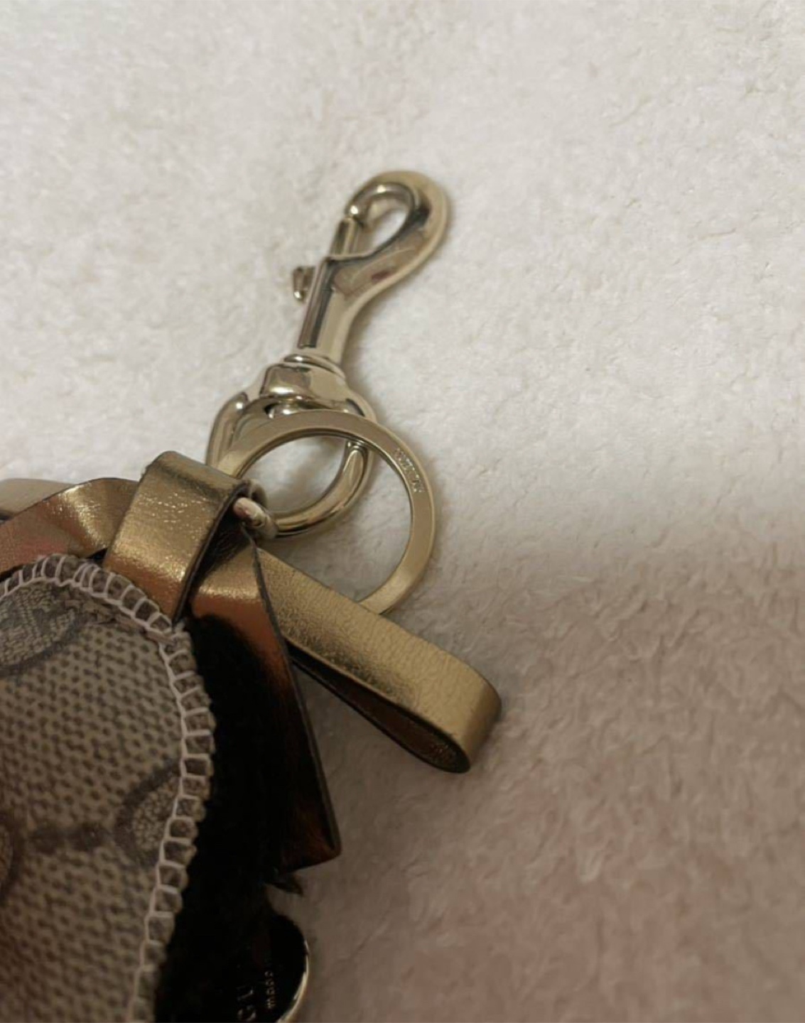 美品 グッチ GUCCI チャーム キーホルダー プードル　ロゴ入り ふわふわキーリング レア　ブランド GG柄の写真4枚目