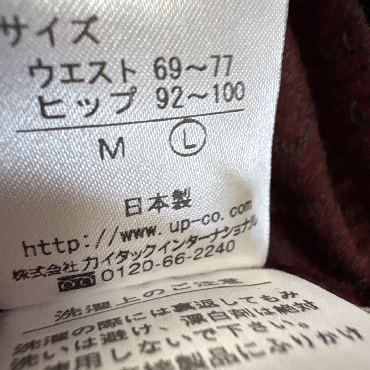 パンツ Lサイズ 赤系 ドット柄の写真6枚目