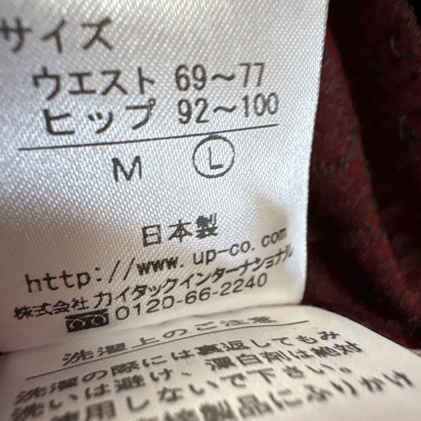 パンツ Lサイズ 赤系 ドット柄の写真6枚目