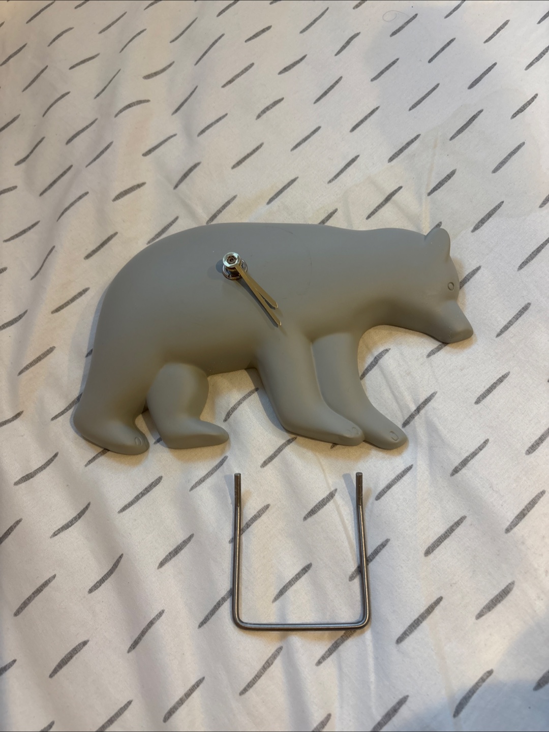 スタジオクリップ 壁掛け時計 クマ型 グレー