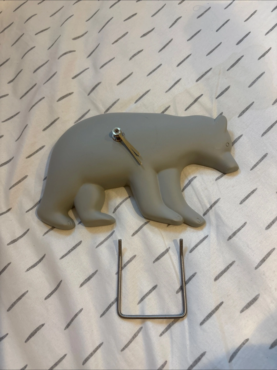 スタジオクリップ 壁掛け時計 クマ型 グレー
