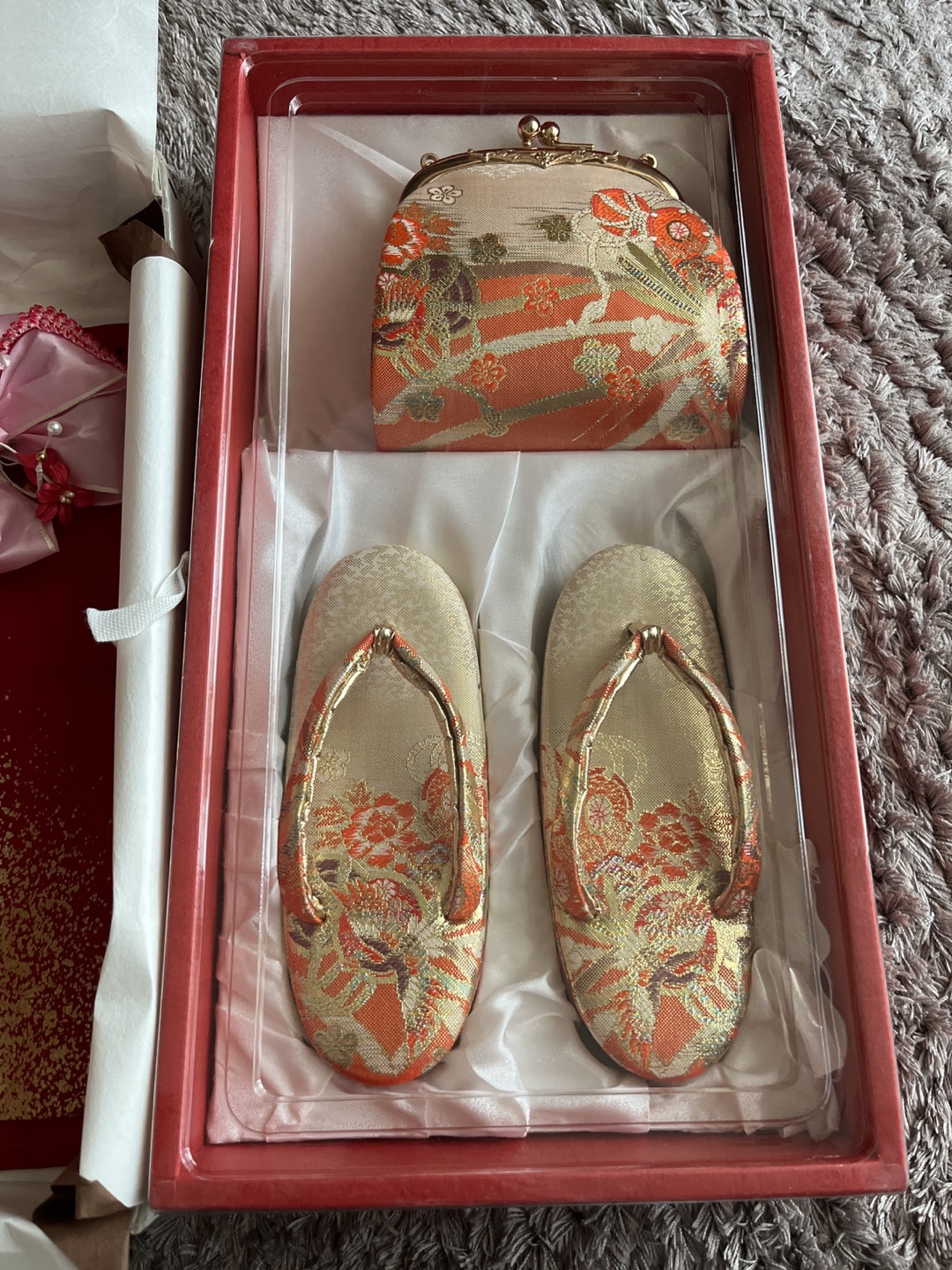着物セット 赤色 和柄