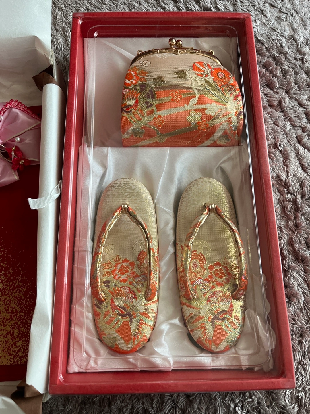 着物セット 赤色 和柄