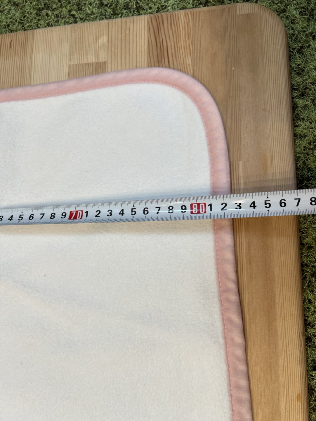 ベビー ブランケット　80cm×80cm 白　ピンクの写真3枚目