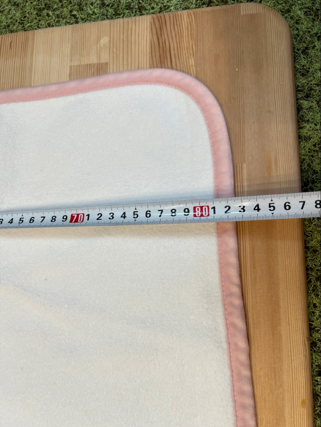 ベビー ブランケット 80cm×80cm 白 ピンクの写真3枚目