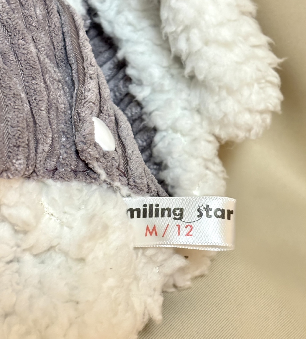 犬服 サイズM もこもこ うさ耳パーカー　裏起毛 グレーの写真4枚目