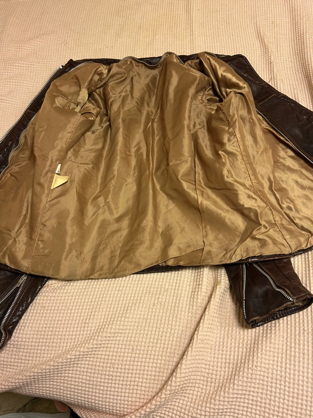 Schott★レザー ライダースジャケット ブラウンの写真5枚目