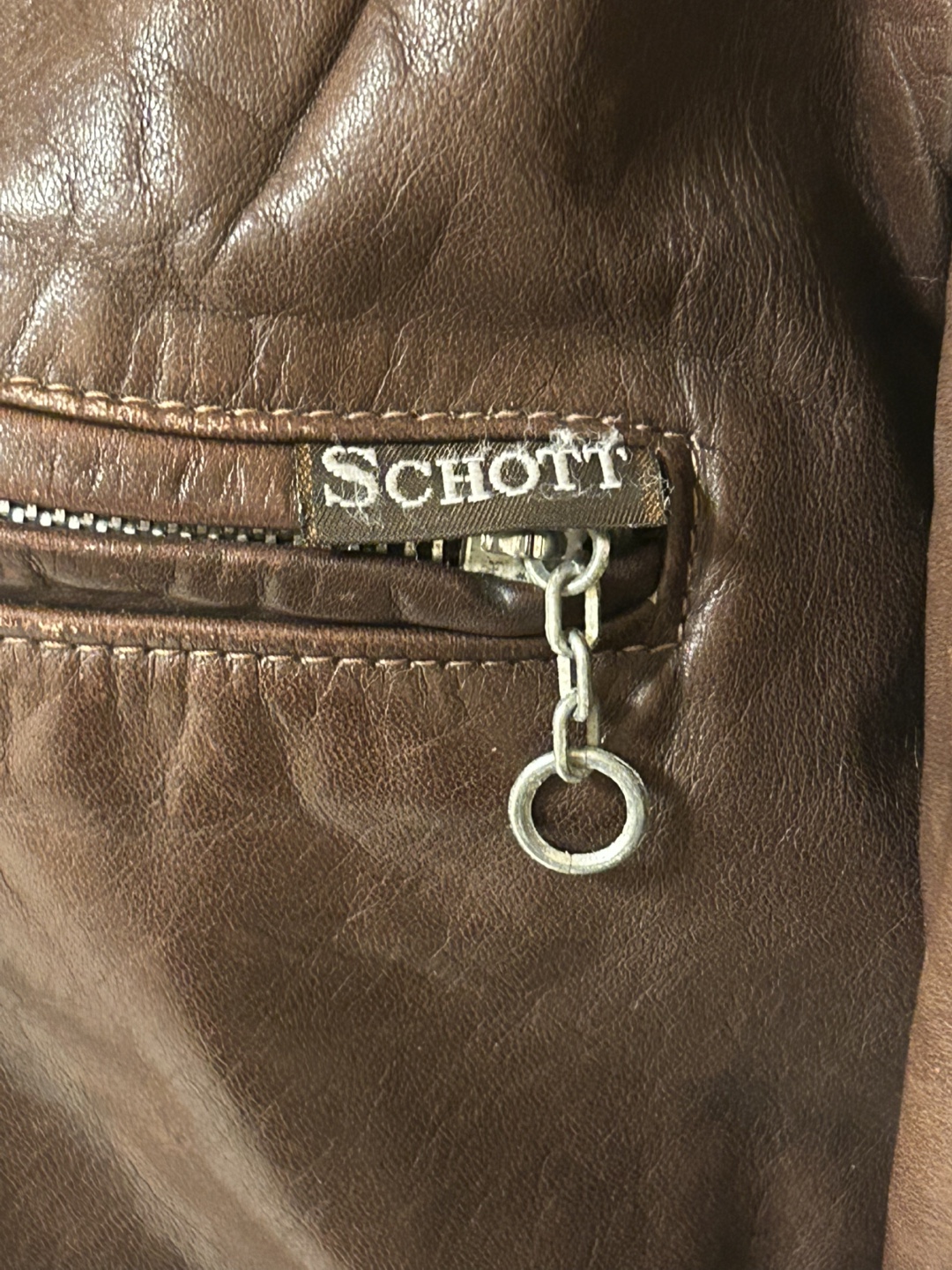 Schott★レザー ライダースジャケット ブラウンの写真3枚目