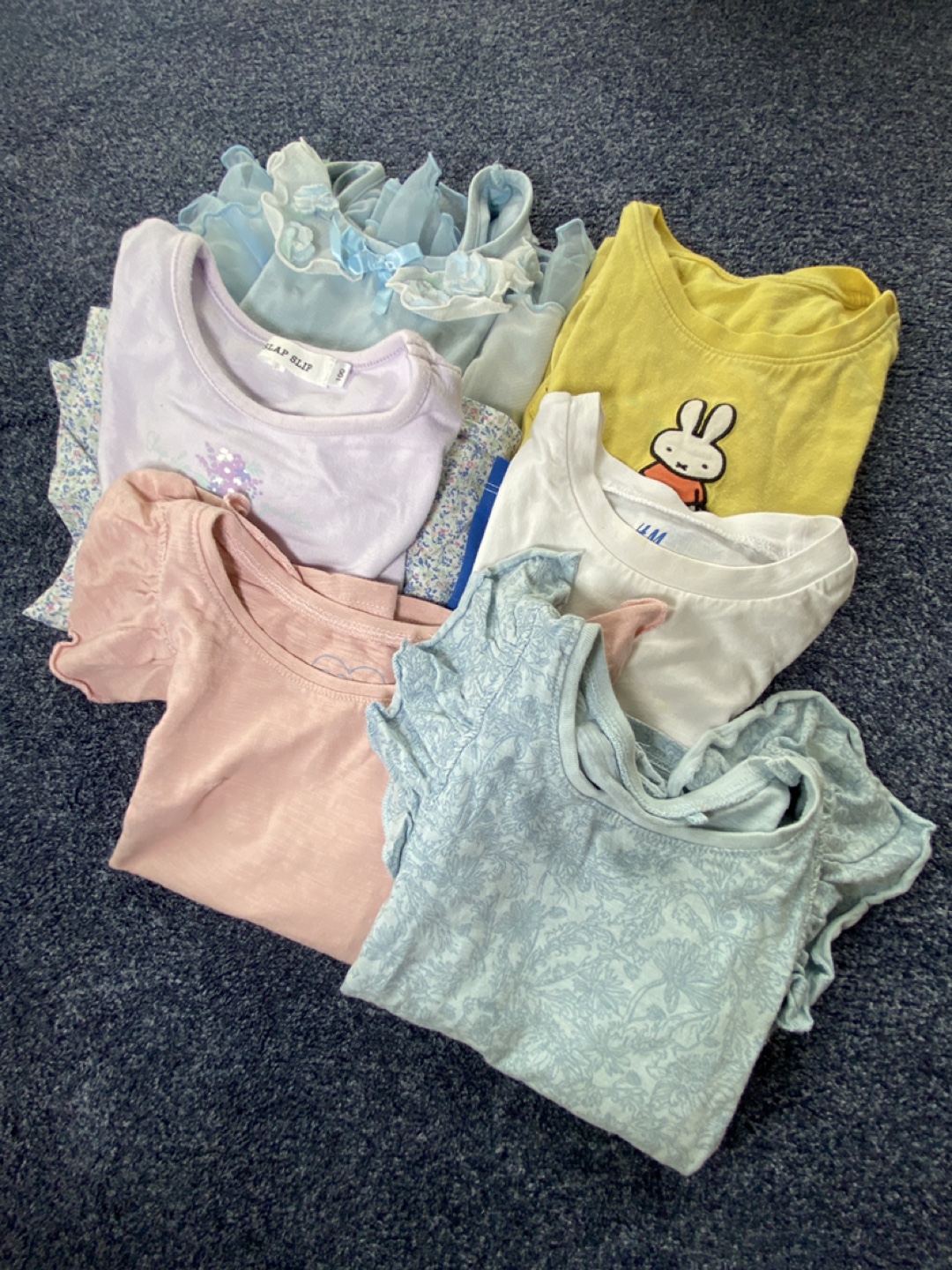 女の子 子供服 6枚まとめ売り 水色 ワンピース、Tシャツ