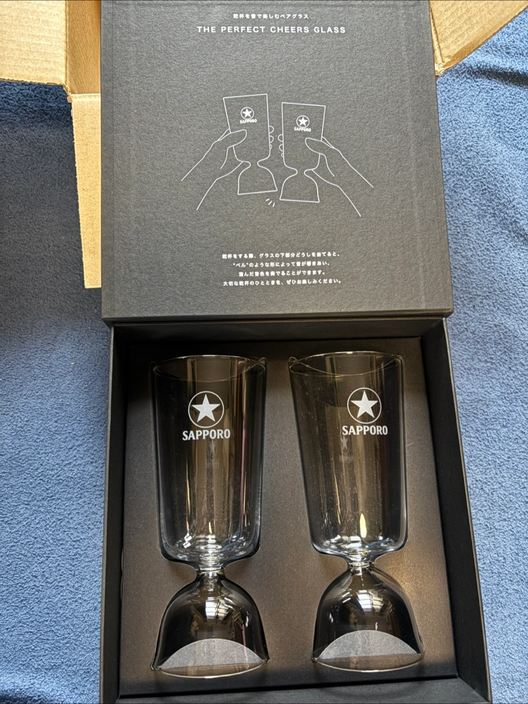 【未使用品】サッポロ ザ・パーフェクト チアーズグラス ペアの写真2枚目