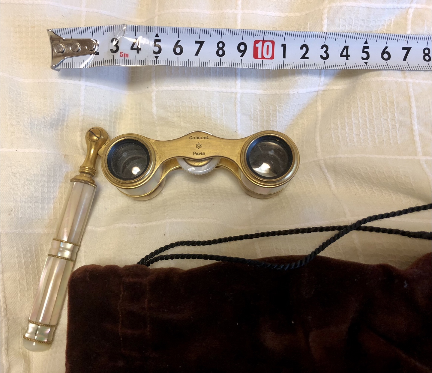 レトロオペラグラス 黒 ケース付きの写真5枚目