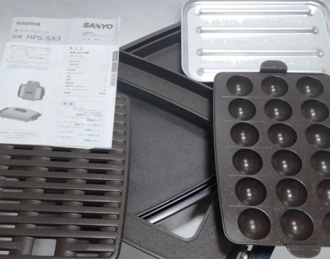 1台3役 電気ホットプレート 多機能マーブルコート仕様【未使用品】の写真3枚目