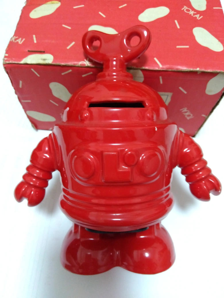 ロボット 貯金箱 赤色の写真2枚目