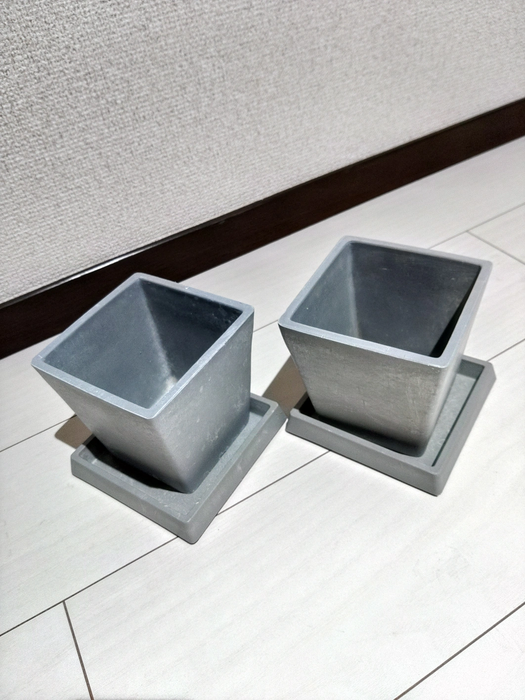 リッチェル 植木鉢 2個セット グレー