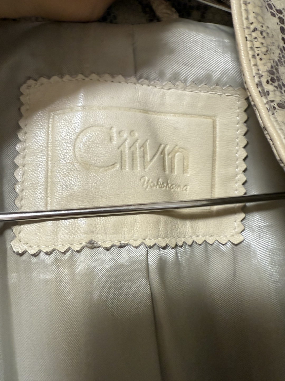 Ciivin yokohama 90年　ヴィンテージ　ベージュ　パイソン　豚革の写真9枚目