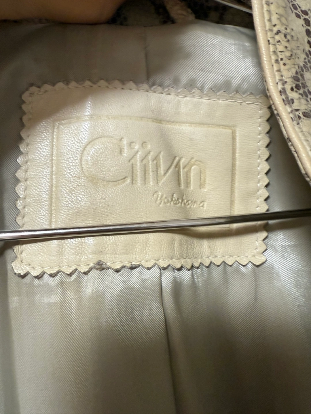 Ciivin yokohama 90年 ヴィンテージ ベージュ パイソン 豚革の写真9枚目