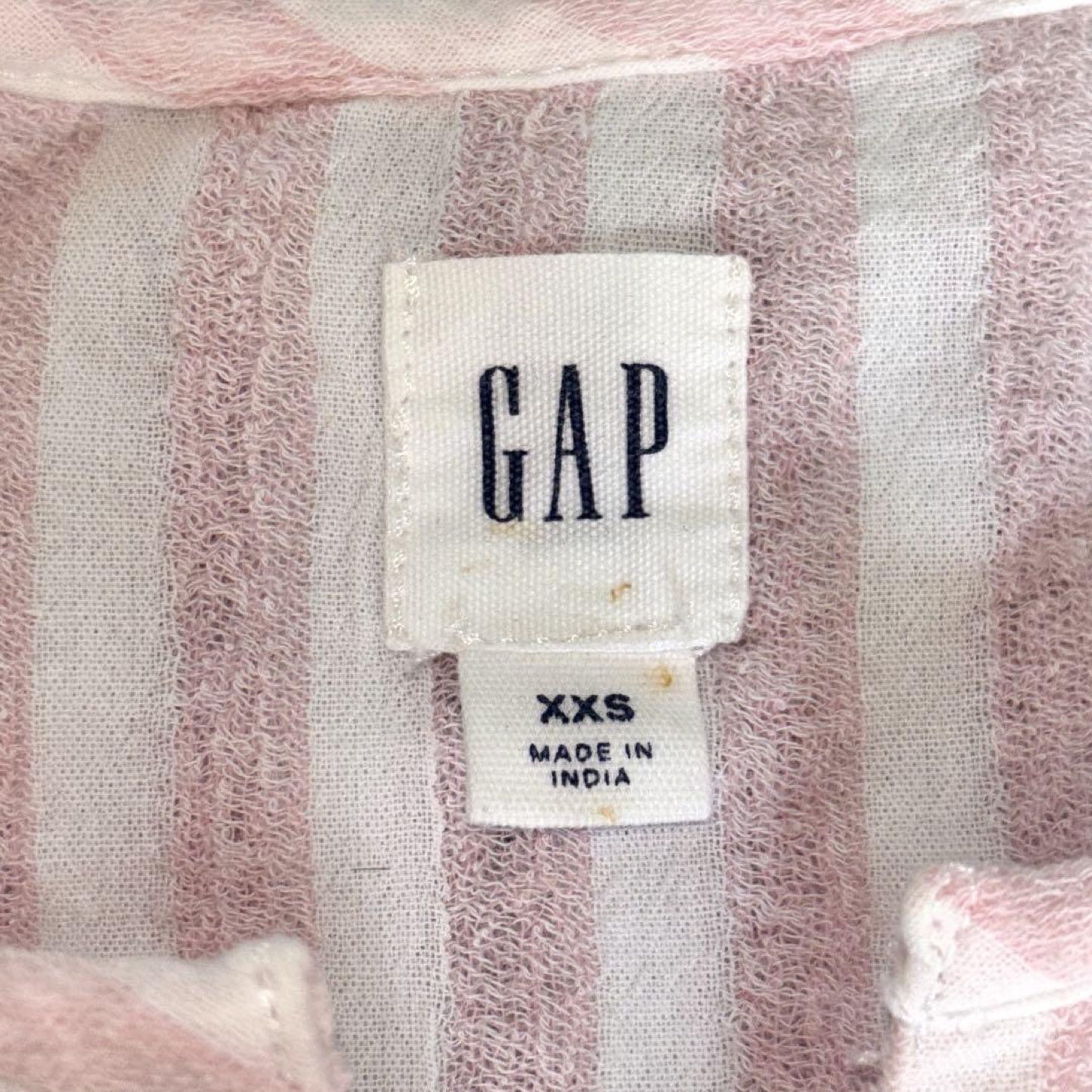 GAP❤ チュニック　肩フリルデザイン　胸元編み上げ　ストライプ柄　トップスの写真6枚目