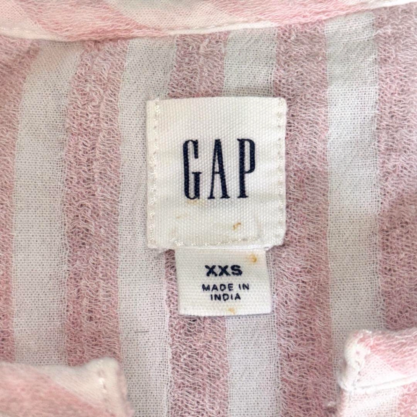 GAP❤ チュニック 肩フリルデザイン 胸元編み上げ ストライプ柄 トップスの写真6枚目