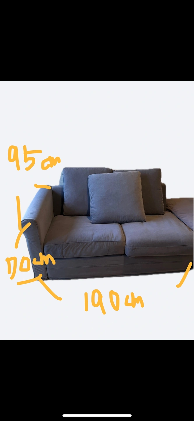 【IKEA】【ソファー】【GRÖNLID グローンリード】グレー 収納付 L字 オットマンの写真10枚目