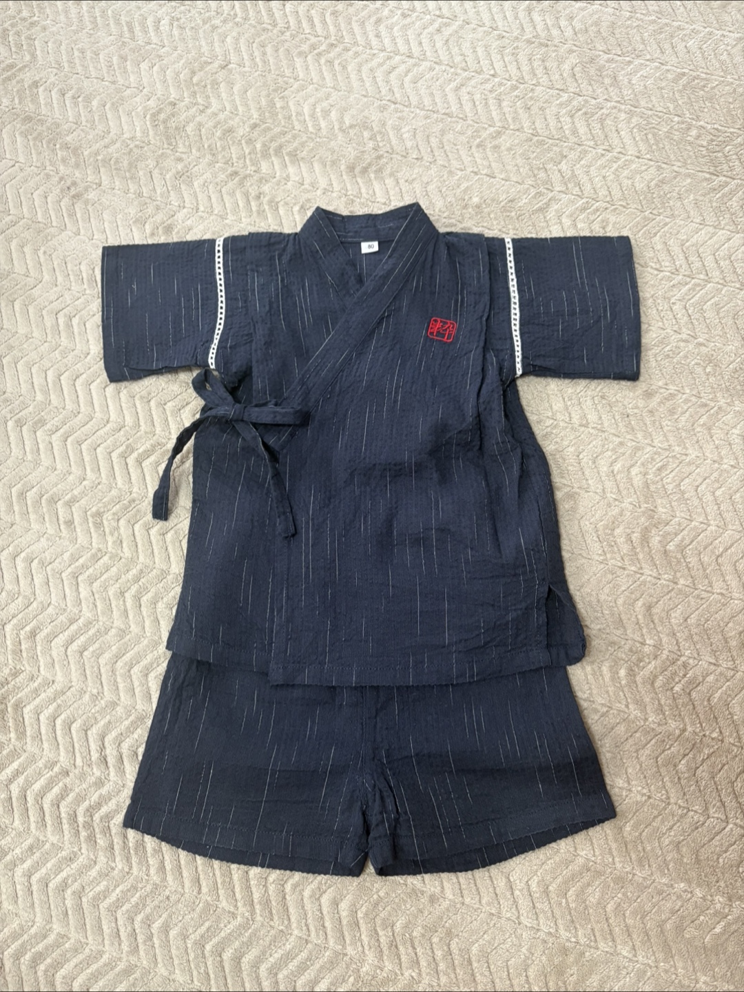 甚平 紺色 80サイズ