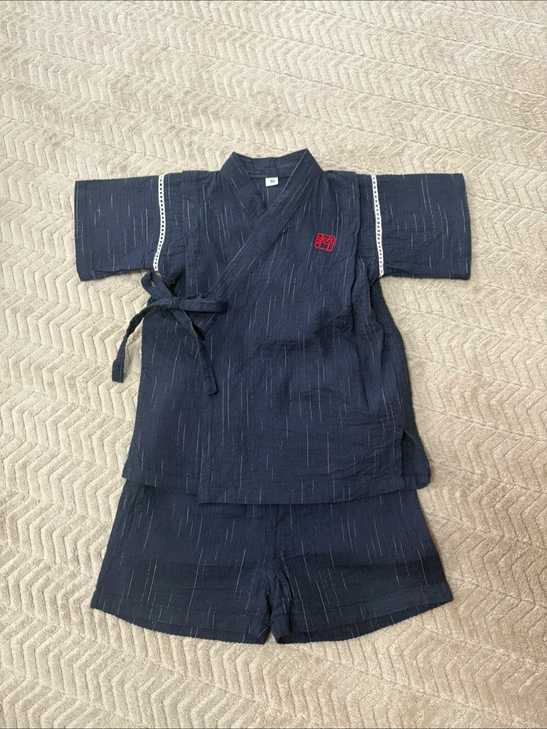 甚平 紺色 80サイズ