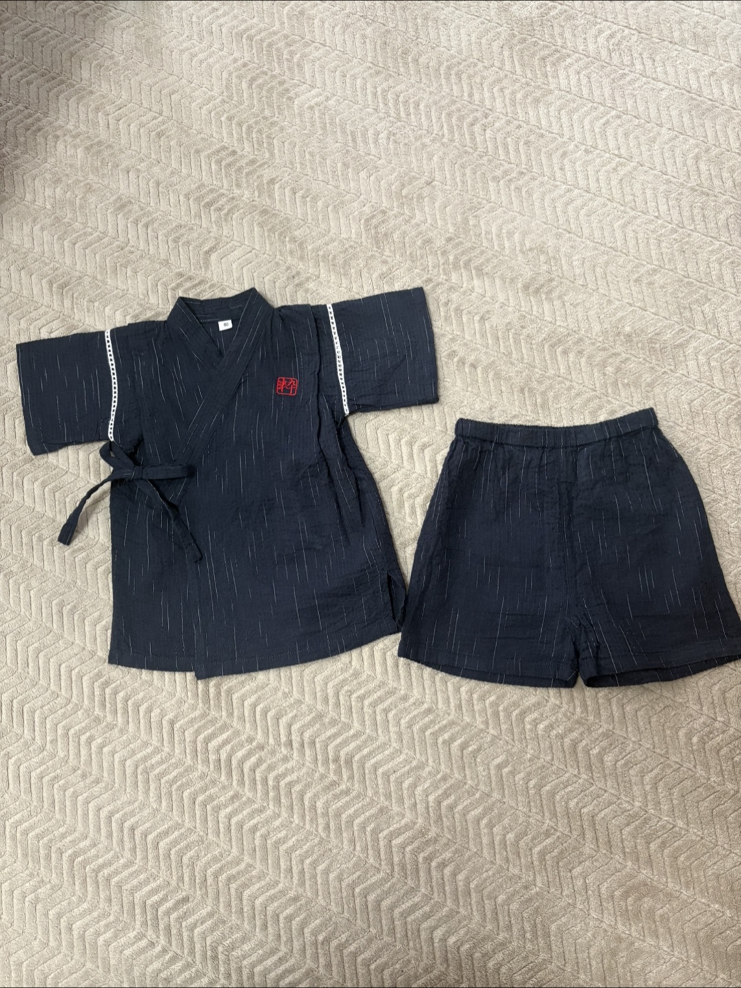 甚平 紺色 80サイズの写真2枚目