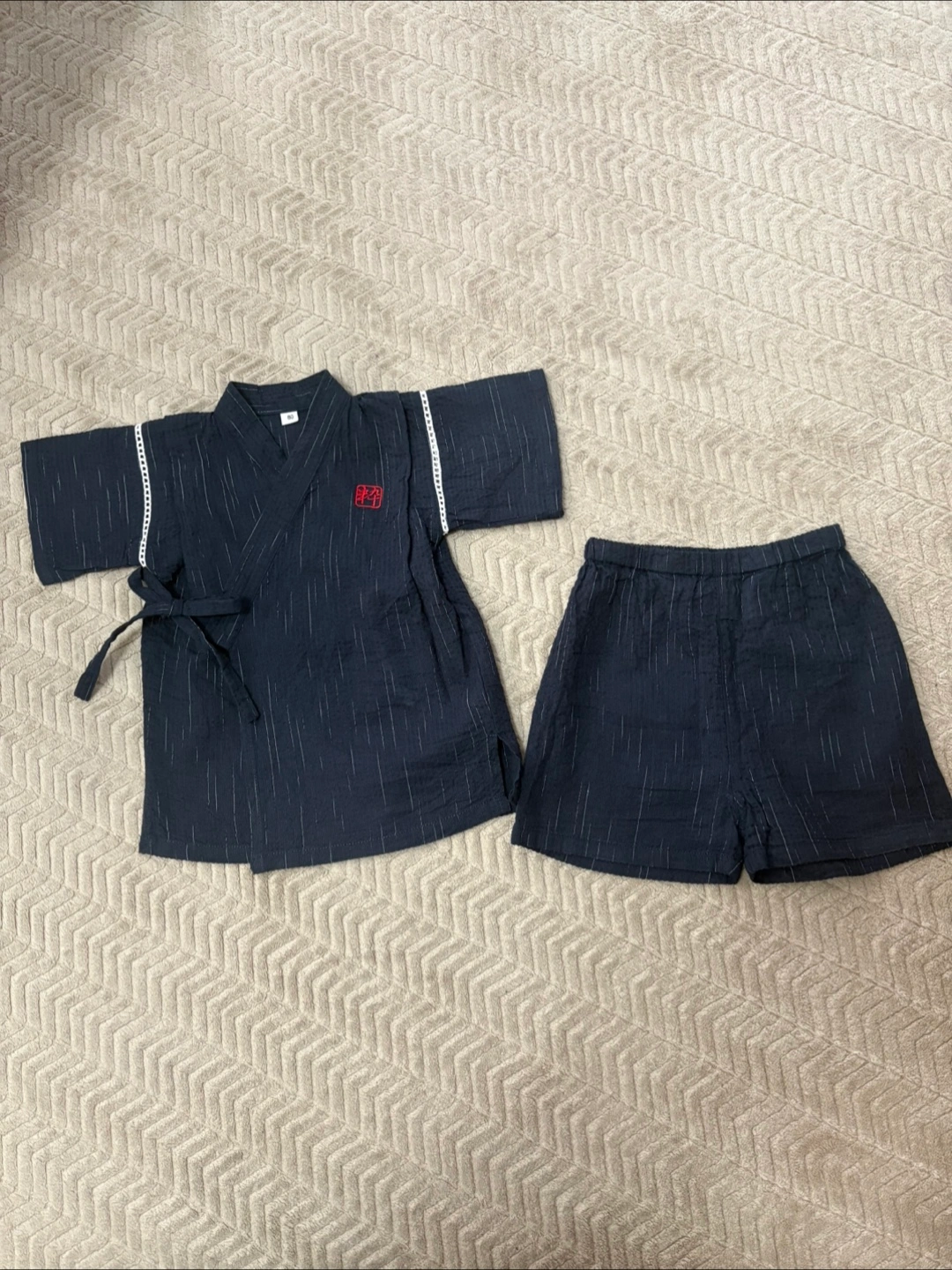 甚平 紺色 80サイズの写真2枚目